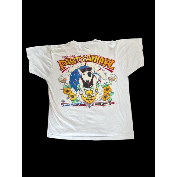 Screen Star Other - 1986 Spuds Mackenzie Bud Light Party Animal Lg T Shirt S/S White Screen Star